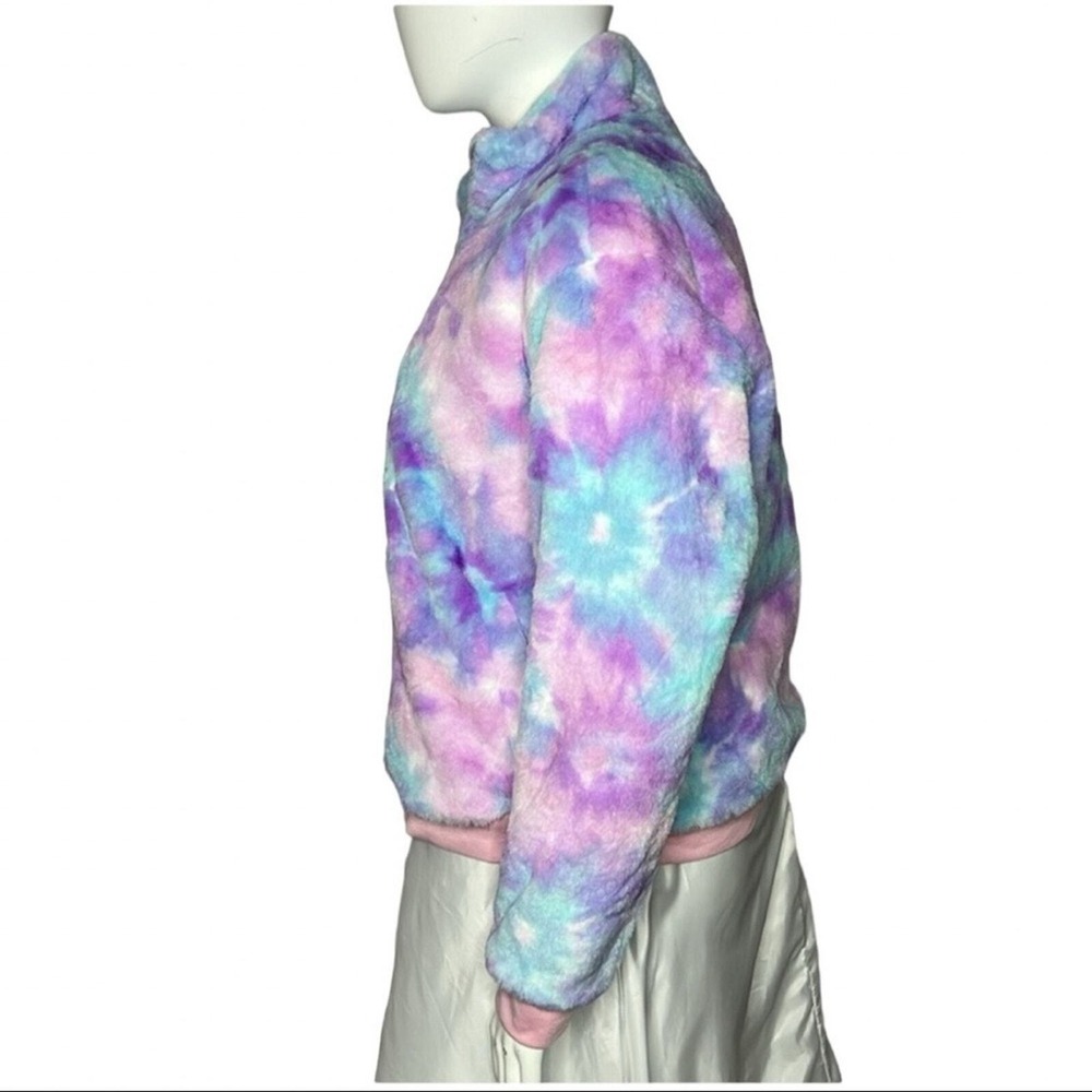 NWT Crown & Ivy Women's Tie Dye Full Zip Plush Cozy Jacket size XL - Picture 3 of 7